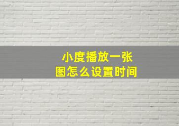 小度播放一张图怎么设置时间