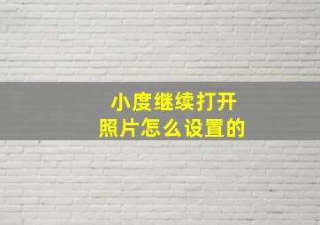 小度继续打开照片怎么设置的