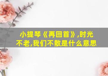 小提琴《再回首》,时光不老,我们不散是什么意思