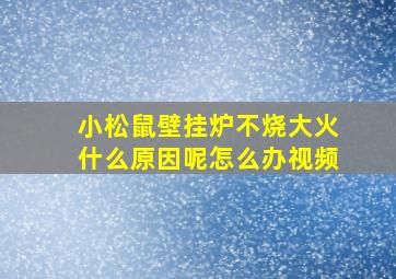 小松鼠壁挂炉不烧大火什么原因呢怎么办视频