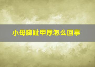 小母脚趾甲厚怎么回事