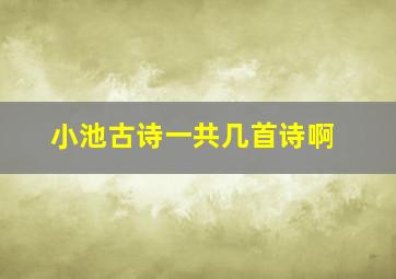 小池古诗一共几首诗啊