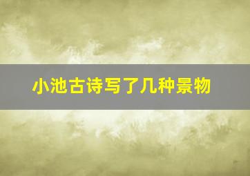 小池古诗写了几种景物