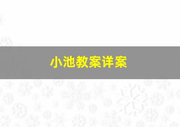 小池教案详案