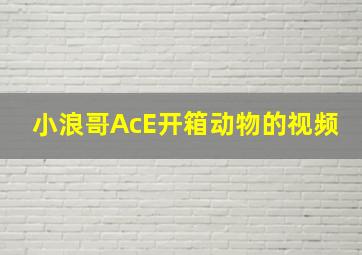 小浪哥AcE开箱动物的视频