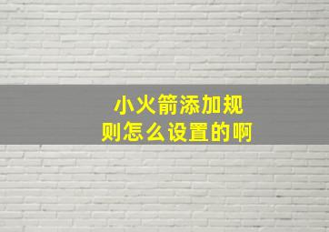 小火箭添加规则怎么设置的啊