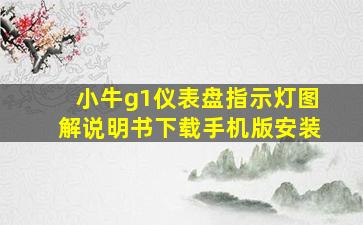 小牛g1仪表盘指示灯图解说明书下载手机版安装