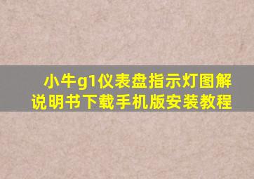 小牛g1仪表盘指示灯图解说明书下载手机版安装教程