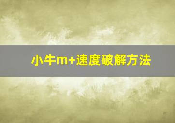 小牛m+速度破解方法