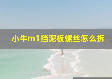 小牛m1挡泥板螺丝怎么拆