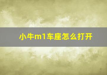 小牛m1车座怎么打开