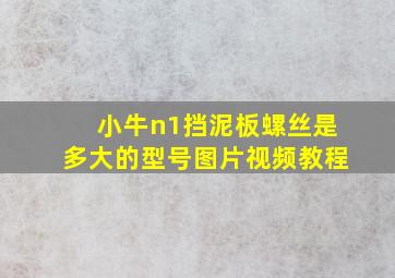 小牛n1挡泥板螺丝是多大的型号图片视频教程