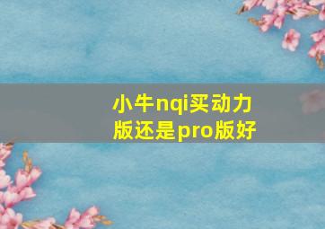 小牛nqi买动力版还是pro版好