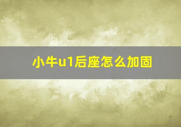 小牛u1后座怎么加固