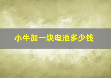 小牛加一块电池多少钱