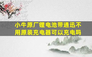 小牛原厂锂电池带通迅不用原装充电器可以充电吗