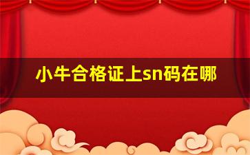 小牛合格证上sn码在哪