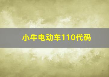 小牛电动车110代码