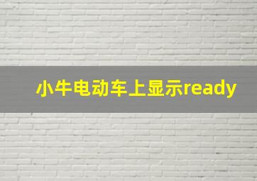 小牛电动车上显示ready