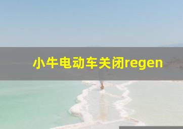 小牛电动车关闭regen