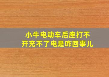 小牛电动车后座打不开充不了电是咋回事儿