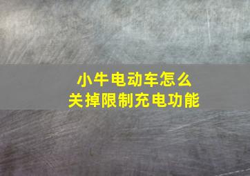 小牛电动车怎么关掉限制充电功能