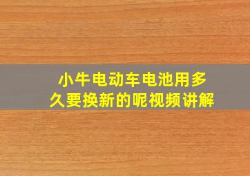 小牛电动车电池用多久要换新的呢视频讲解