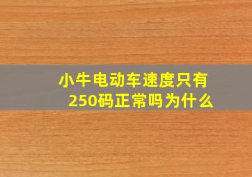 小牛电动车速度只有250码正常吗为什么