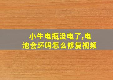 小牛电瓶没电了,电池会坏吗怎么修复视频