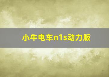 小牛电车n1s动力版