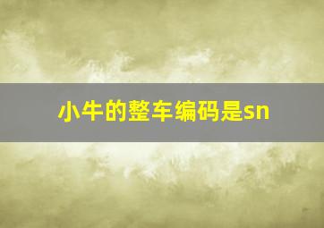 小牛的整车编码是sn