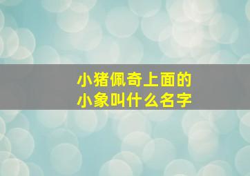 小猪佩奇上面的小象叫什么名字