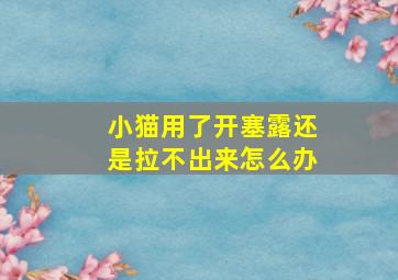 小猫用了开塞露还是拉不出来怎么办