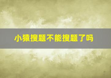 小猿搜题不能搜题了吗