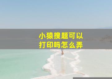 小猿搜题可以打印吗怎么弄