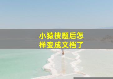 小猿搜题后怎样变成文档了