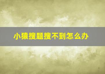 小猿搜题搜不到怎么办