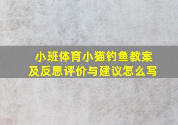 小班体育小猫钓鱼教案及反思评价与建议怎么写