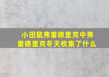 小田鼠弗雷德里克中弗雷德里克冬天收集了什么