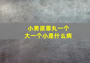 小男孩睾丸一个大一个小是什么病