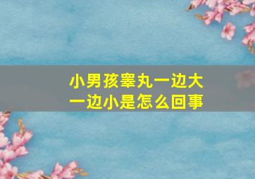 小男孩睾丸一边大一边小是怎么回事