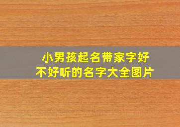 小男孩起名带家字好不好听的名字大全图片