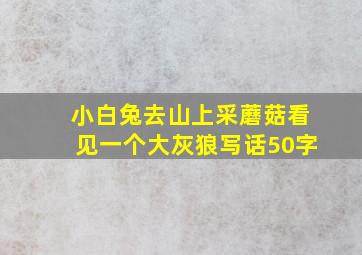 小白兔去山上采蘑菇看见一个大灰狼写话50字