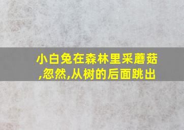 小白兔在森林里采蘑菇,忽然,从树的后面跳出