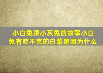 小白兔跟小灰兔的故事小白兔有吃不完的白菜是因为什么