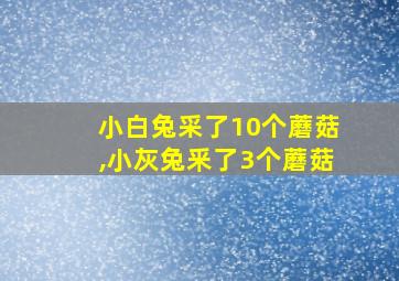 小白兔采了10个蘑菇,小灰兔釆了3个蘑菇