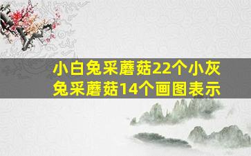 小白兔采蘑菇22个小灰兔采蘑菇14个画图表示