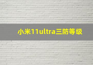 小米11ultra三防等级