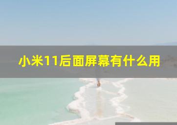 小米11后面屏幕有什么用