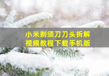 小米剃须刀刀头拆解视频教程下载手机版